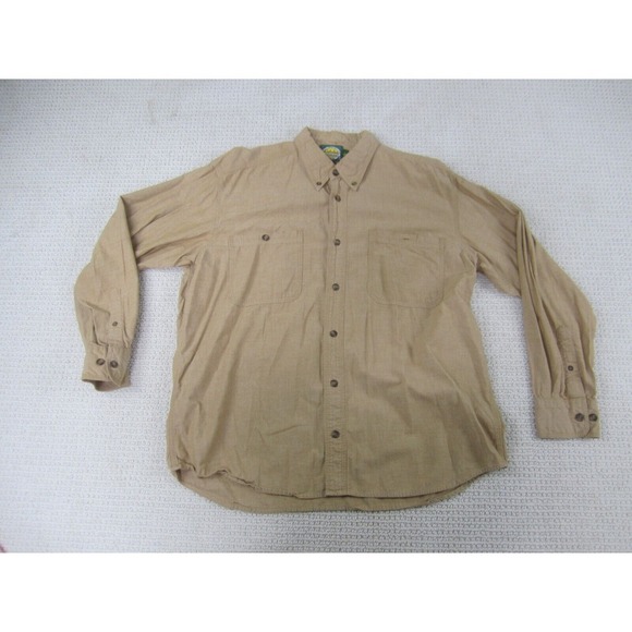 Cabela's Shirt Mens Large Brown Button Down Long Sleeve Single Pockets - Picture 1 of 7